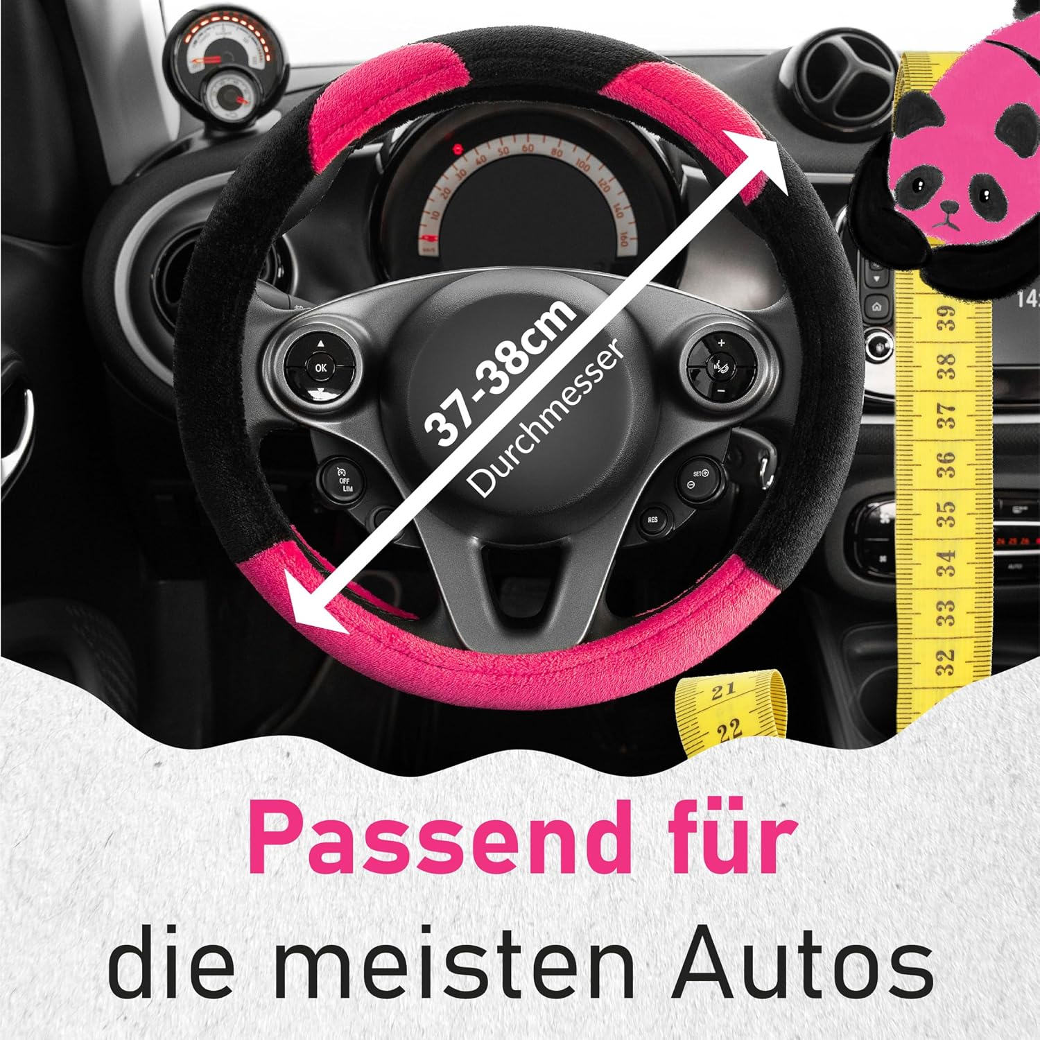 Thumbnail 4 de Upgrade4cars Lenkradbezug Pink Panda