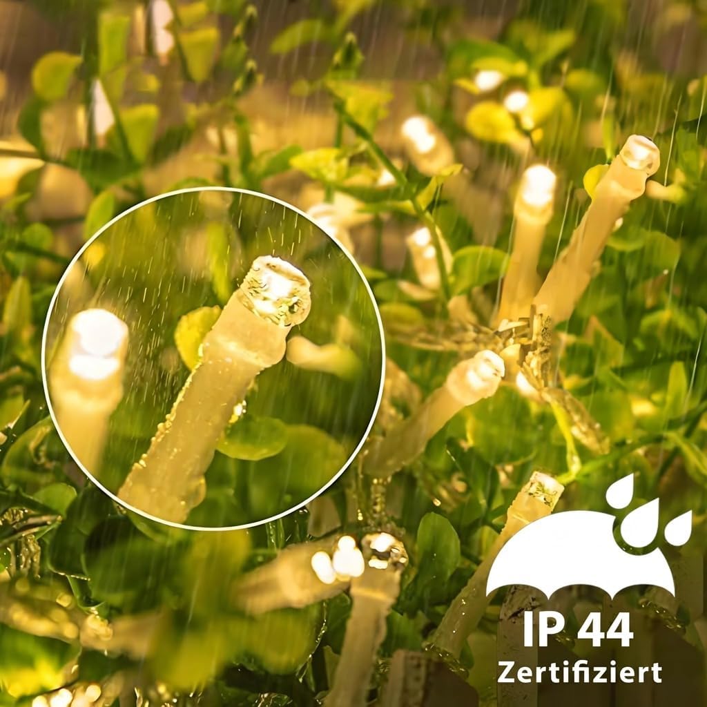 Detalle de XmasBokeh LED Lichterkette Außen 20 m (200 warmweiße LEDs) mit Fernbedienung & Timer