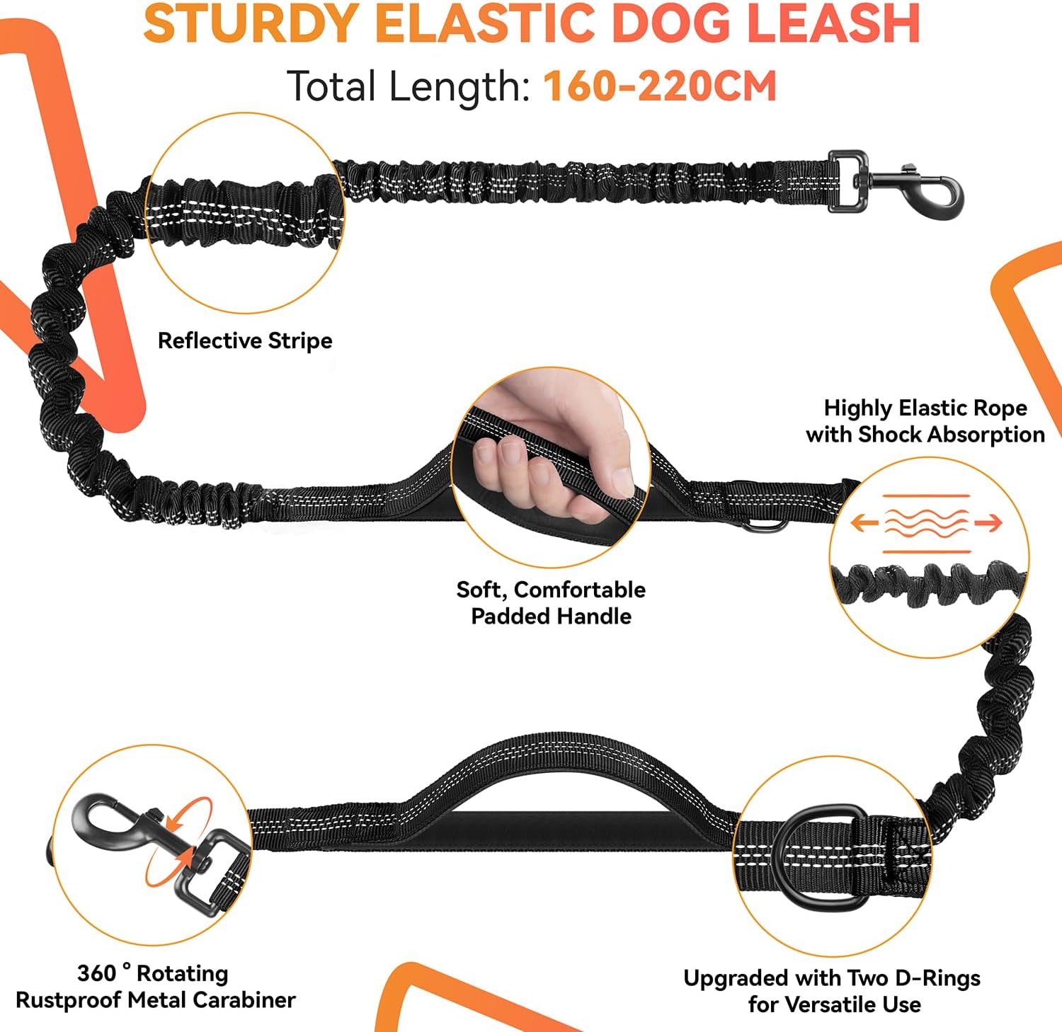 Detalle de Looxmeer hands free dog lead 1.6–2.2m