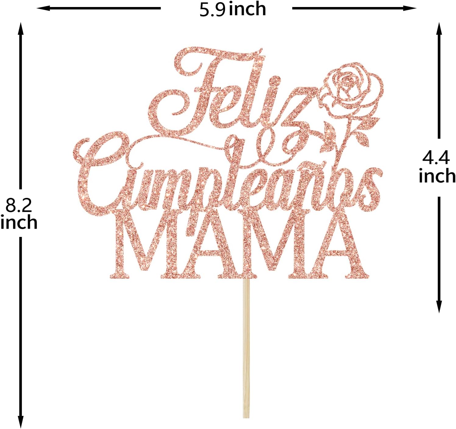 Thumbnail 4 de Cake Topper in Rose Gold Glitter