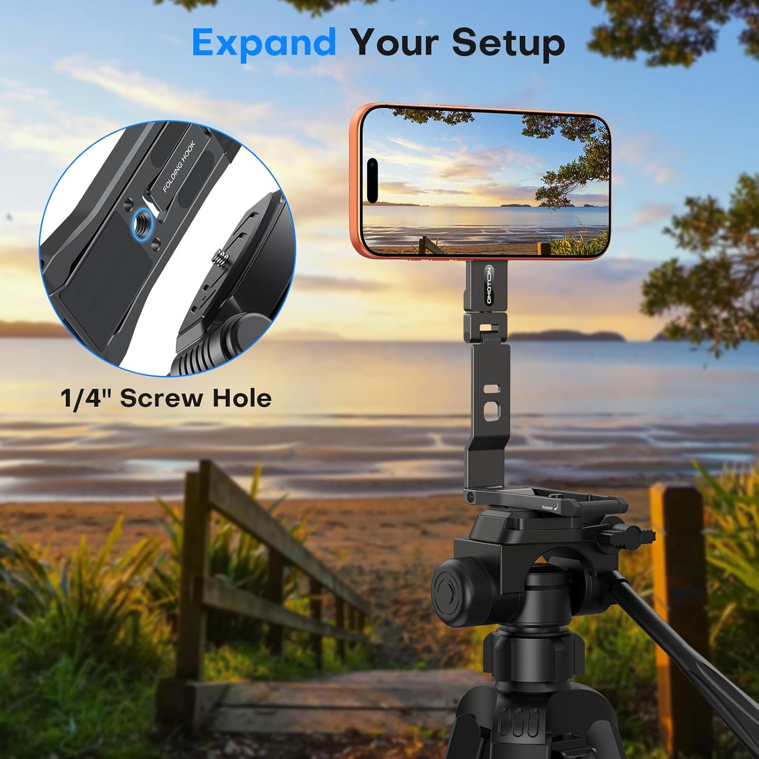 Detalle de OMOTON TP03 MagSafe Tripod 8.66"