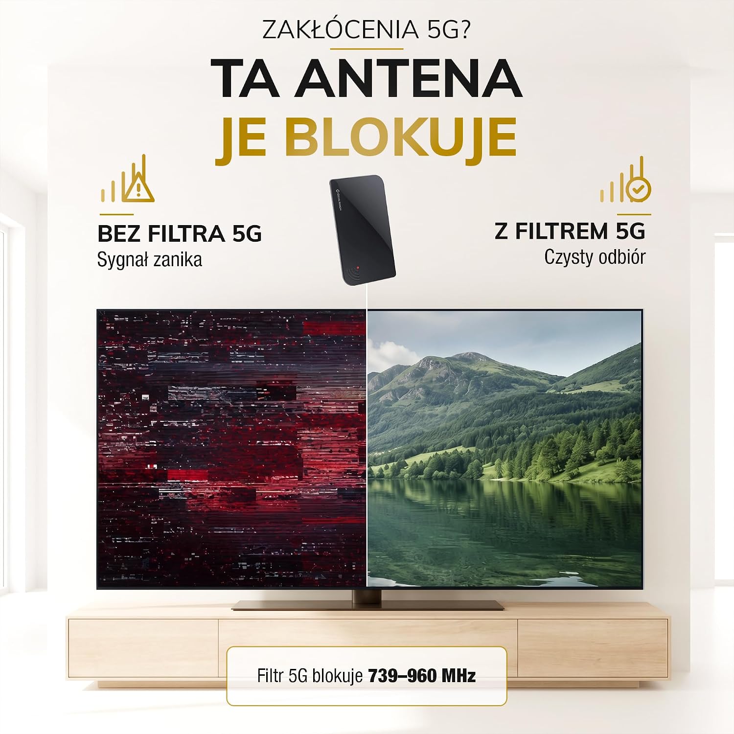 Detalle 2 de Oehlbach Scope Vision 5G – pokojowa antena DVB-T2 ze wzmacniaczem i filtrem LTE/5G