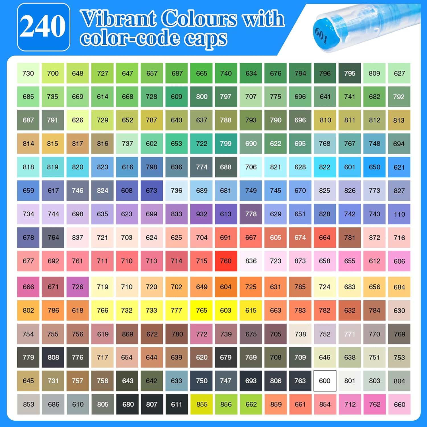Thumbnail 2 de Vakki 240 Acrylstifte – wasserfeste Acrylmarker mit Pinselspitze für Stein, Glas, Holz, Leinwand