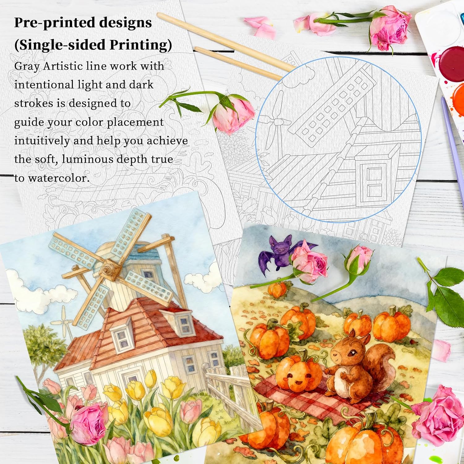 Thumbnail 3 de Kalysky Watercolor Coloring Books, 160 GSM Paper