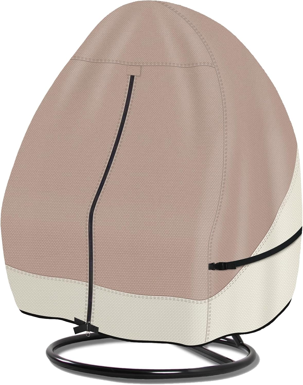 Detalle de Porch Shield Double-Seat Egg Chair Cover, Waterproof 600D Polyester, Light Tan & Khaki