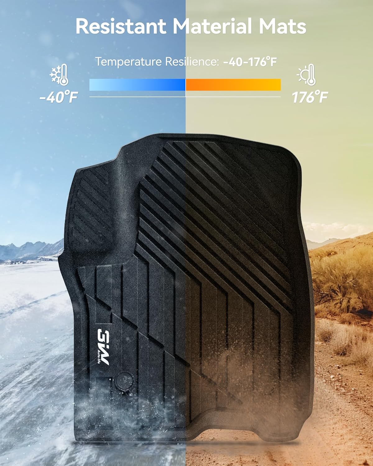 Thumbnail 3 de 3W TPE All-Weather Floor Mats & Cargo Liner (7-Seat Fit) for 2021-2026 Chevy Tahoe, Yukon, Escalade