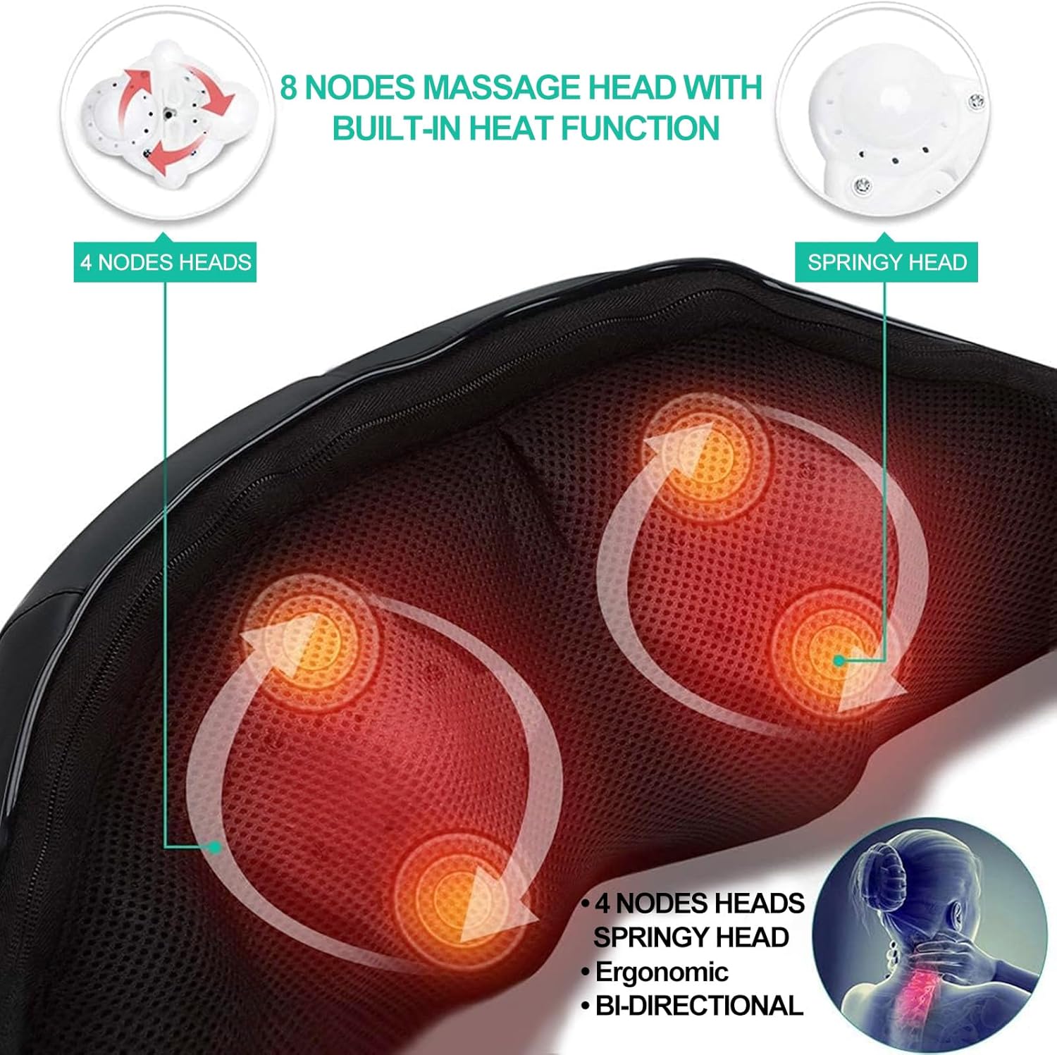 Thumbnail 2 de Medcursor Neck Massager with Heat: Deep Tissue Shiatsu for Neck, Shoulders and Back
