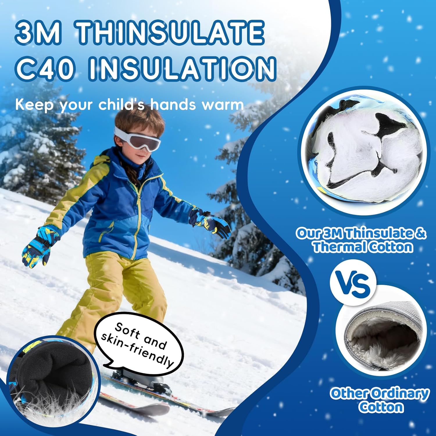 Thumbnail 1 de West Biking Skihandschuhe Kinder 3M Thinsulate, wasserdicht