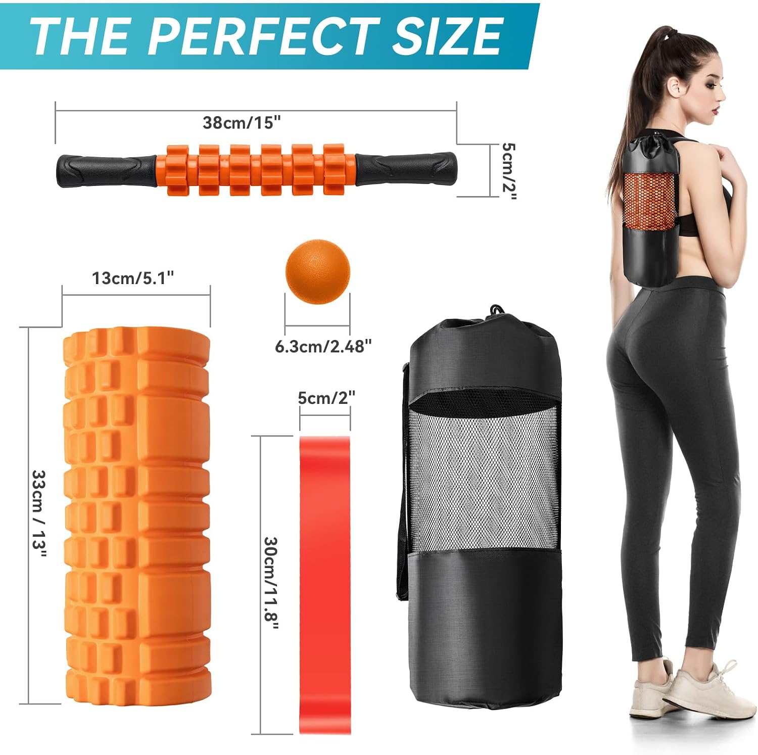 Thumbnail 6 de Krightlink 2211 5-in-1 Foam Roller Set with Massage Ball and Stretching Strap