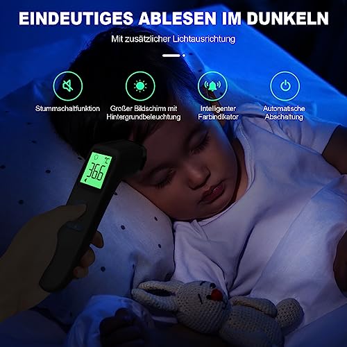 Detalle de Viproud Fieberthermometer – kontaktloses Stirnthermometer für die Familie