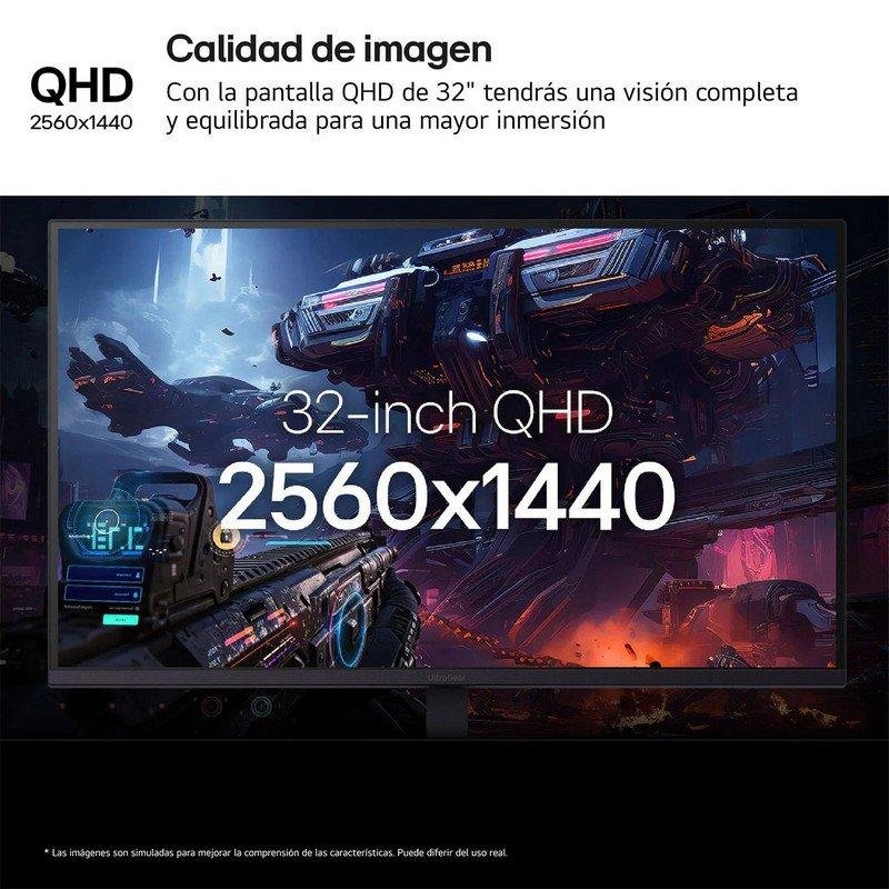 Detalle de Monitor LG UltraGear 32G620B-B 32" QHD 200 Hz IPS HDR10 FreeSync/G-Sync