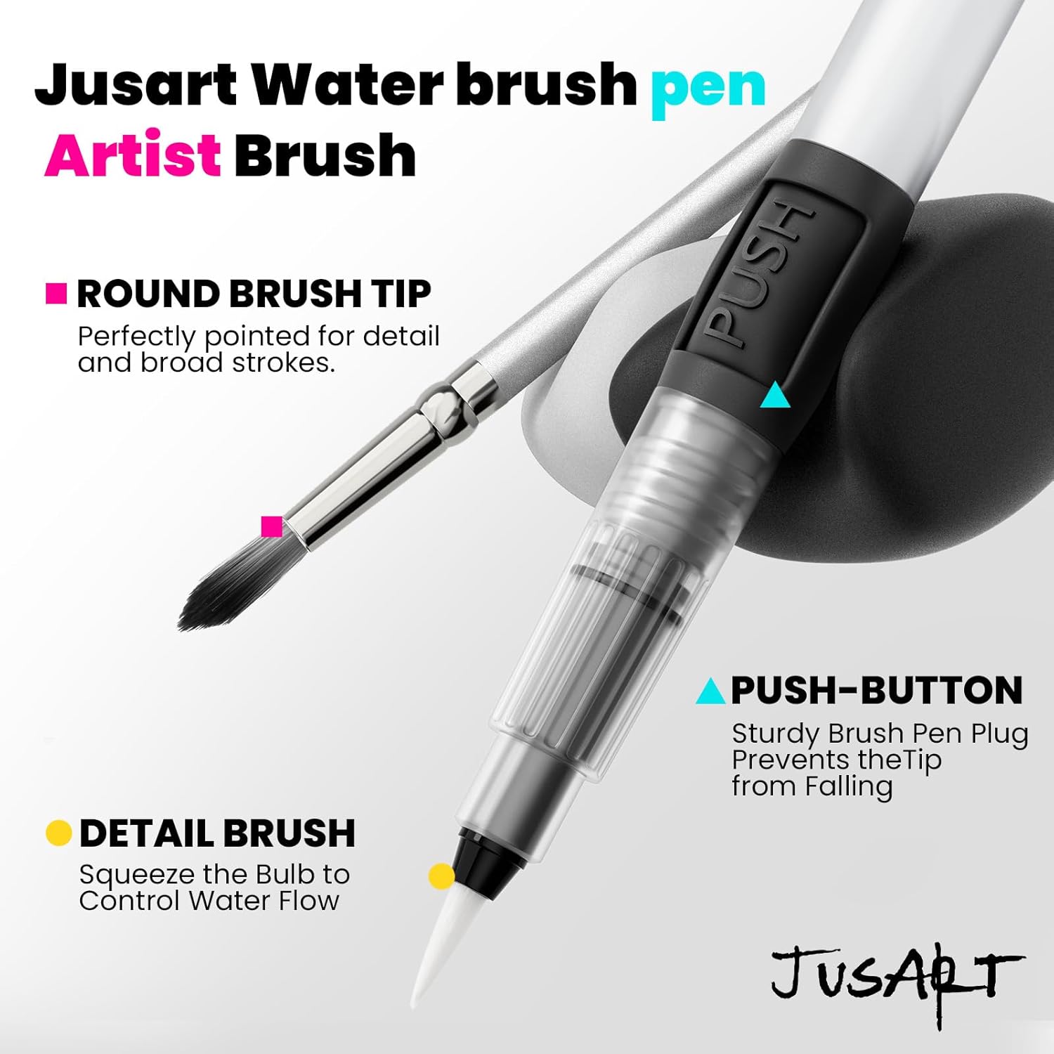 Thumbnail 2 de JusArt Aquarellfarben-Set mit 50 Farben – tragbares Komplett-Set inklusive Metallic- und Fluoreszenzfarben