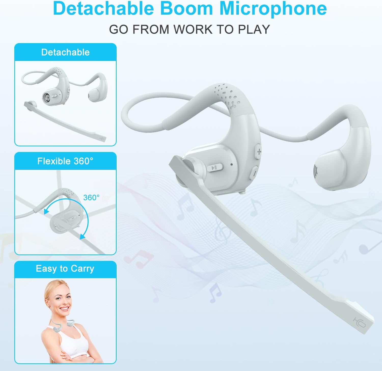 Thumbnail 2 de iDIGMALL G9 Open-Ear Bluetooth Headset with Detachable Microphone