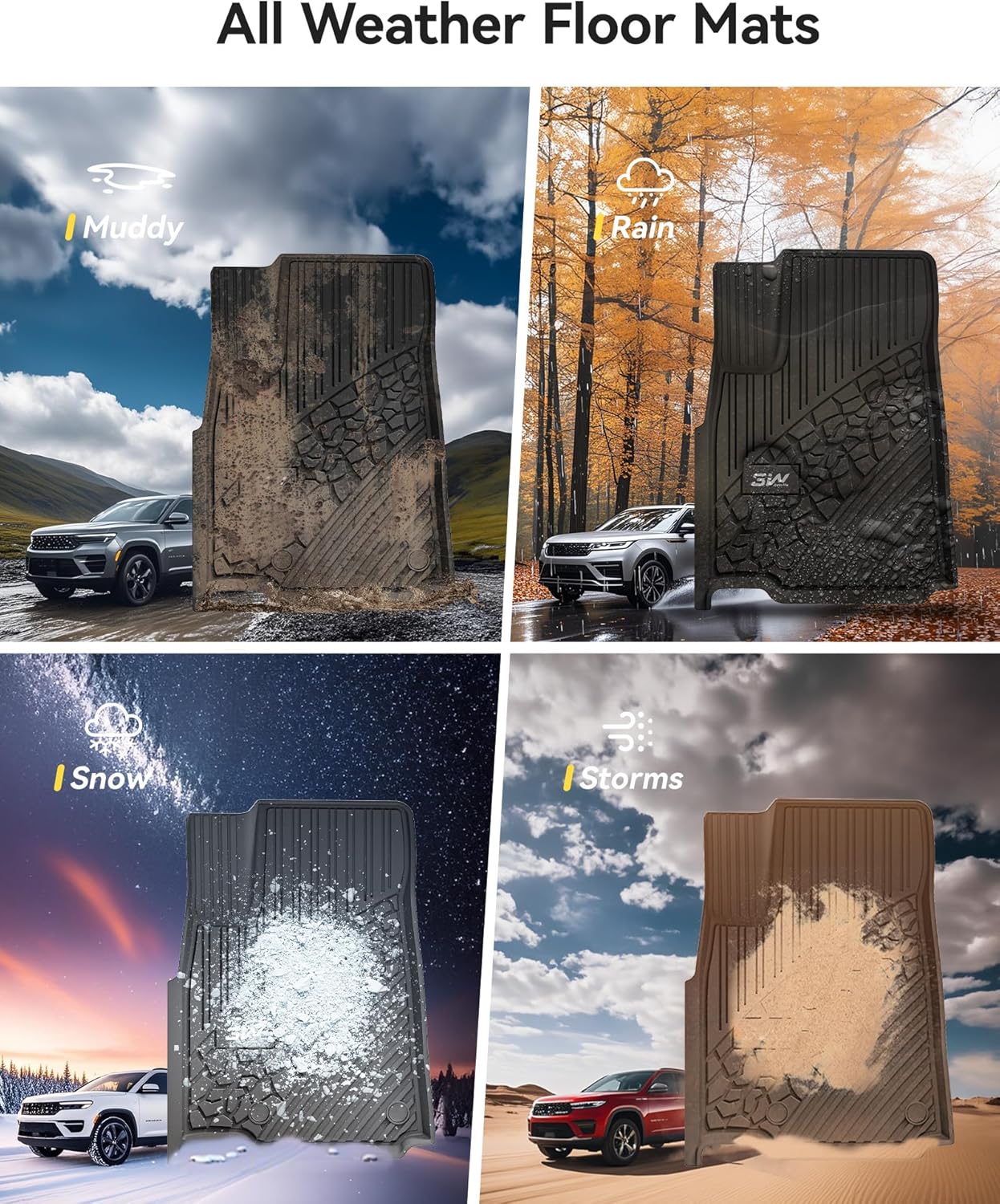 Thumbnail 4 de 3W Floor Mats 2022-2025 Jeep