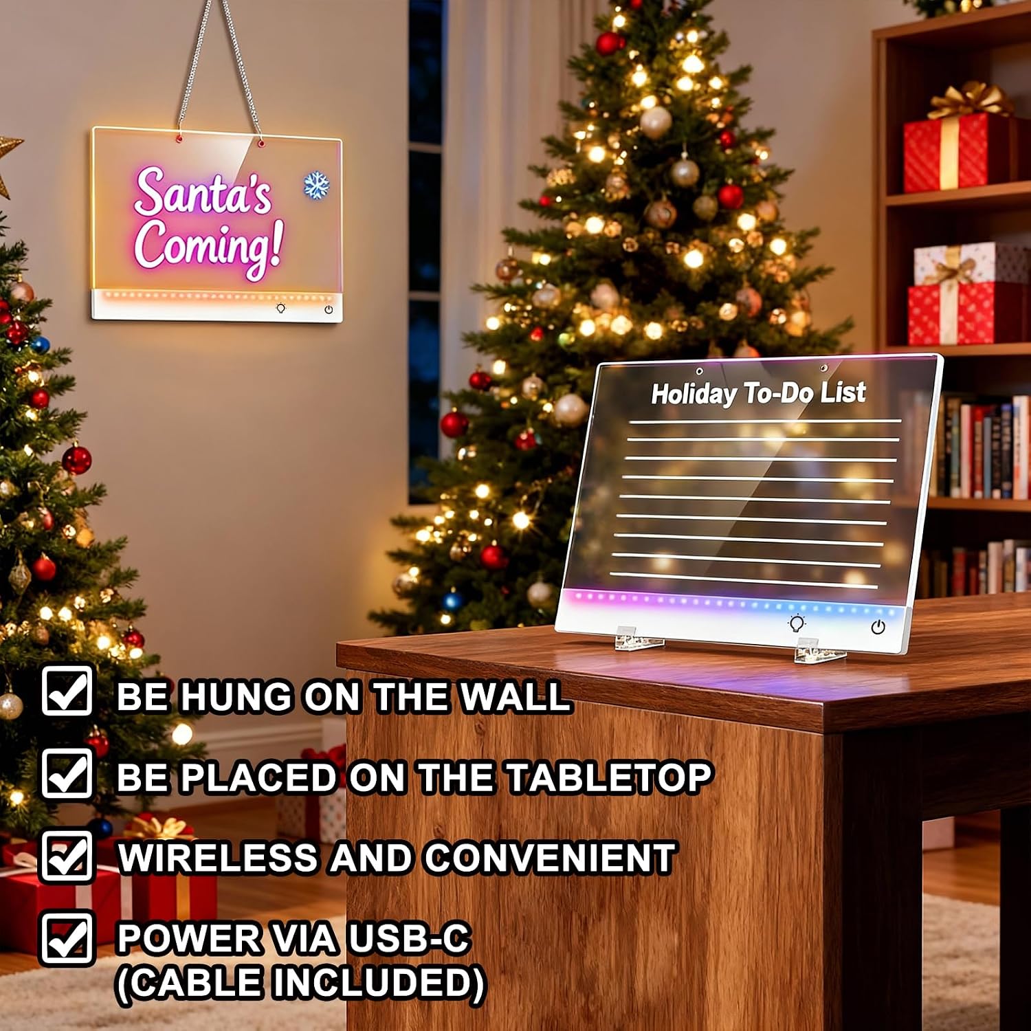 Detalle 2 de momozzle LED Drawing Board, 7 Colors, 5 Light Modes, Rechargeable