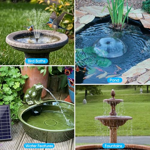 Detalle 2 de Biling Fuente solar de 6 W para exterior con batería de 3000 mAh — 10 estilos de fuente para estanques y jardines