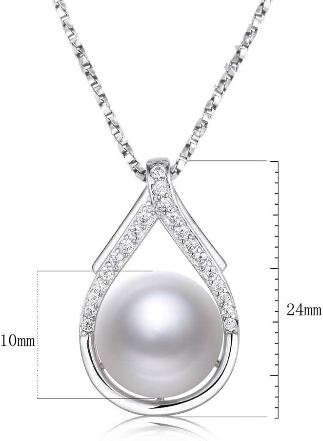 Detalle 2 de Perlenkette 9 bis 10 mm aus Sterlingsilber