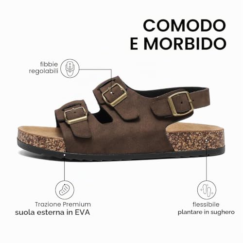Detalle de Jifenkla Zoccoli Sandali Estivi Uomo/Donna con Suola in Sughero e Plantare Regolabile