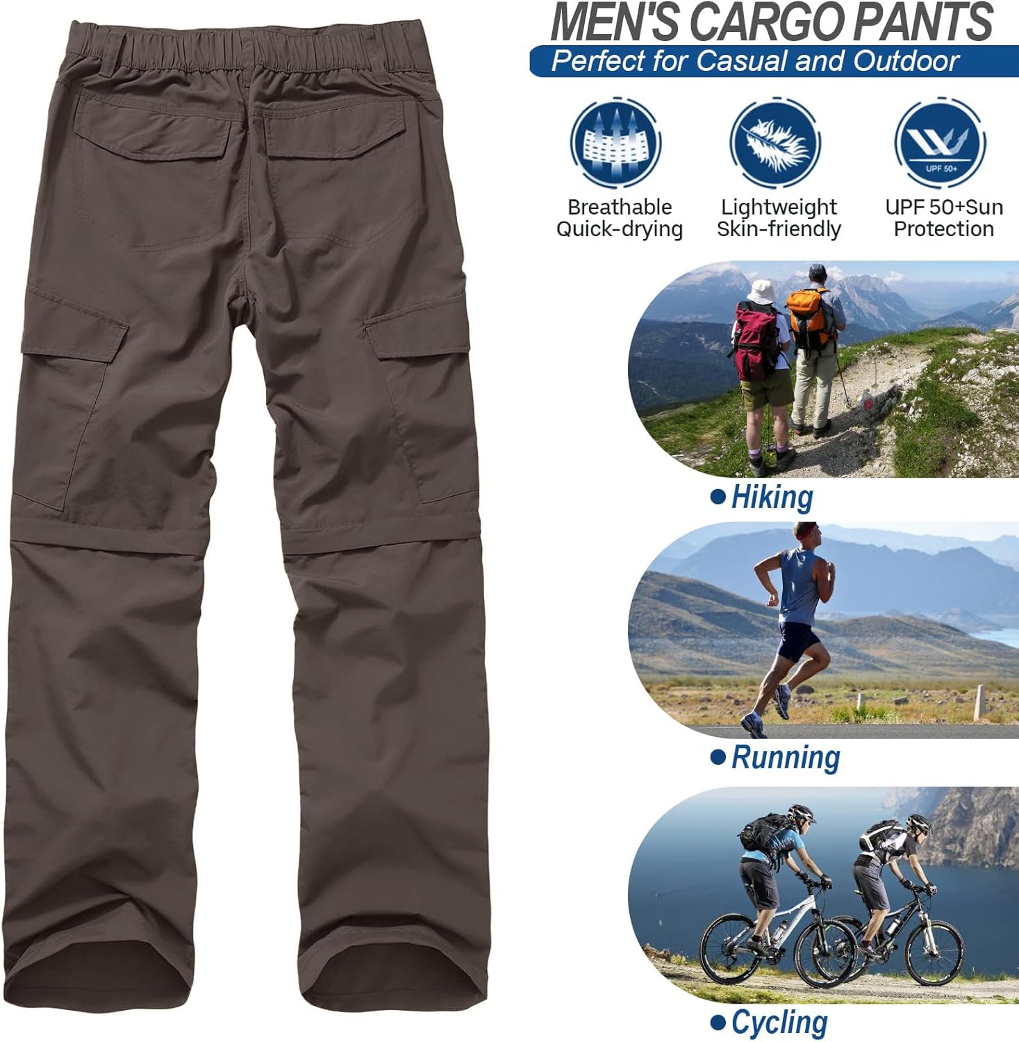 Thumbnail 6 de Jessie Kidden Hiking Trousers for Men: Quick-Dry, Convertible Cargo Pants for Outdoors
