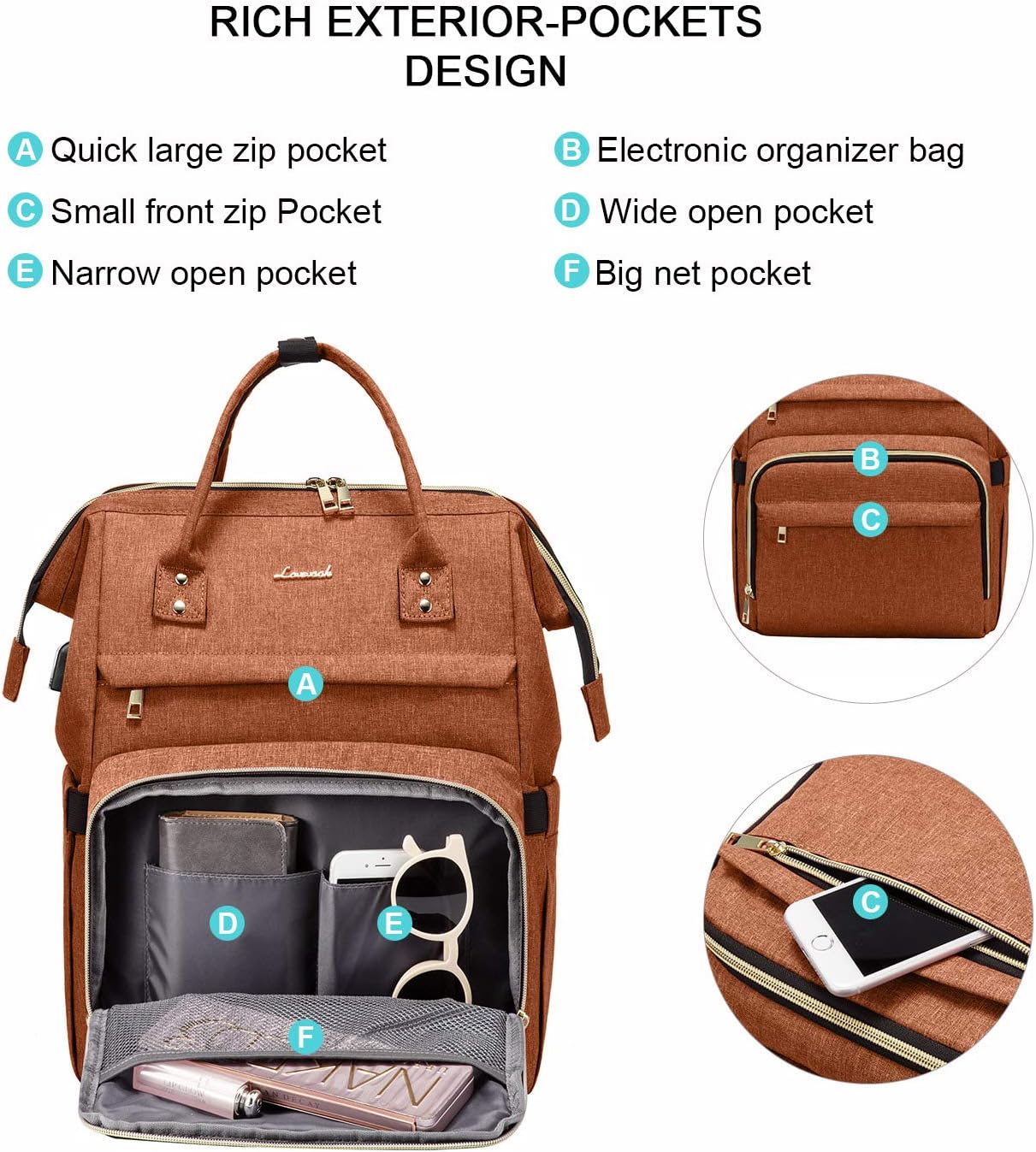 Thumbnail 6 de LOVEVOOK laptop backpack for 15.6 inch