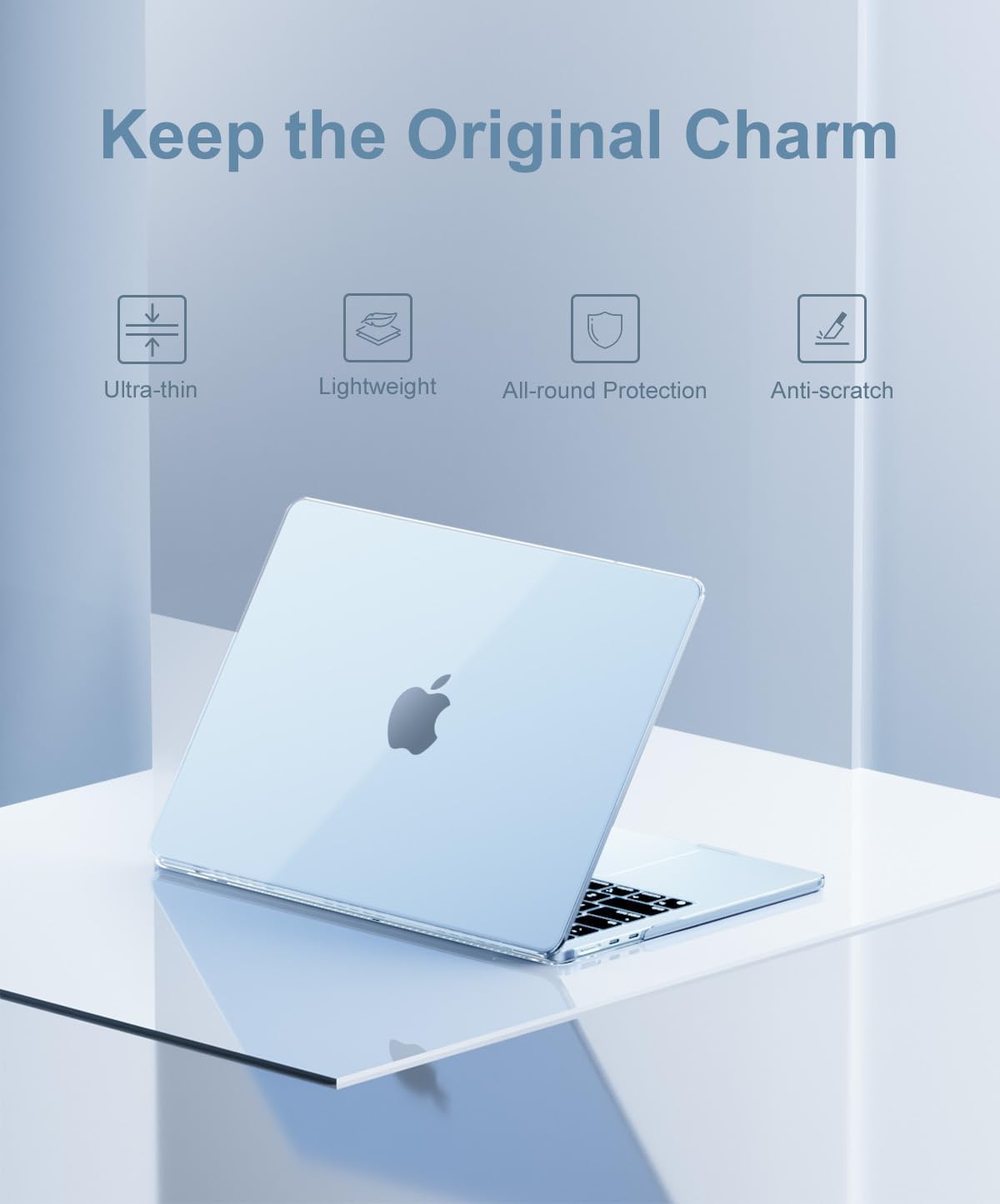Thumbnail 5 de GPXIIZ Hartschalen-Hülle für MacBook Air 13,6 Zoll (2022–2026) – transparentes Snap-Case Kristall Hellblau
