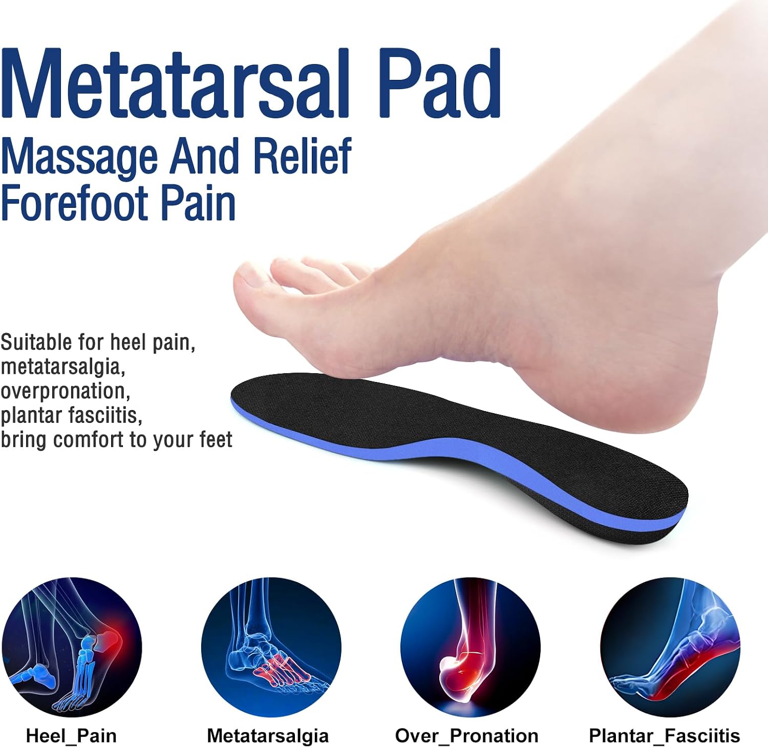 Detalle de Orthotic Insole with Arch Support for Overpronation and Plantar Fasciitis (Trimable Size) — Men and Women, UK Fit