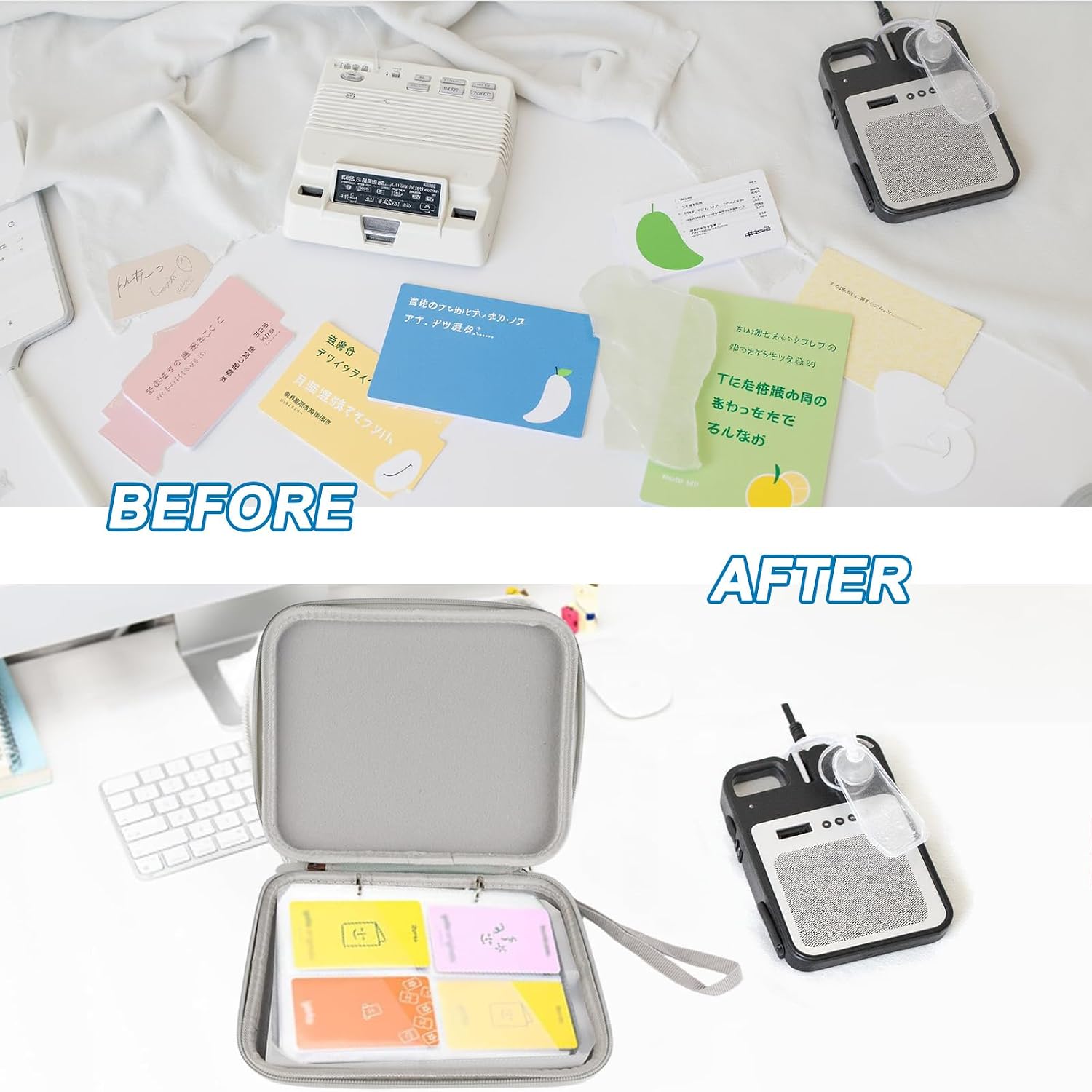 Detalle 2 de Noaya Card Case Card Holder with Zipper – 80-pocket card binder for 2.3 x 3.4 inch cards