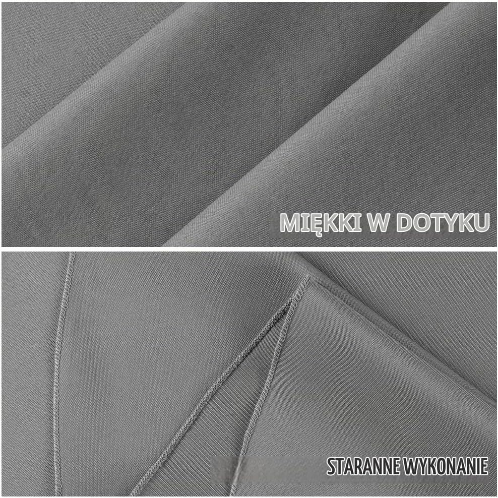 Detalle de AUAUY okrągły obrus poliestrowy 120 cm, wodoodporny i odporny na plamy, szary