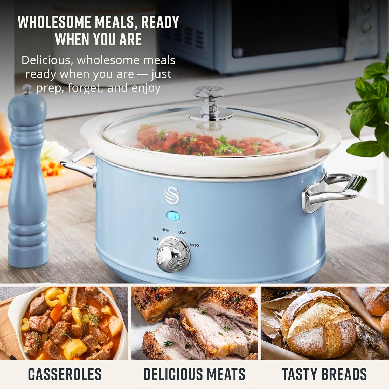 Thumbnail 4 de Swan SF17021BLN Retro Slow Cooker 3.5L