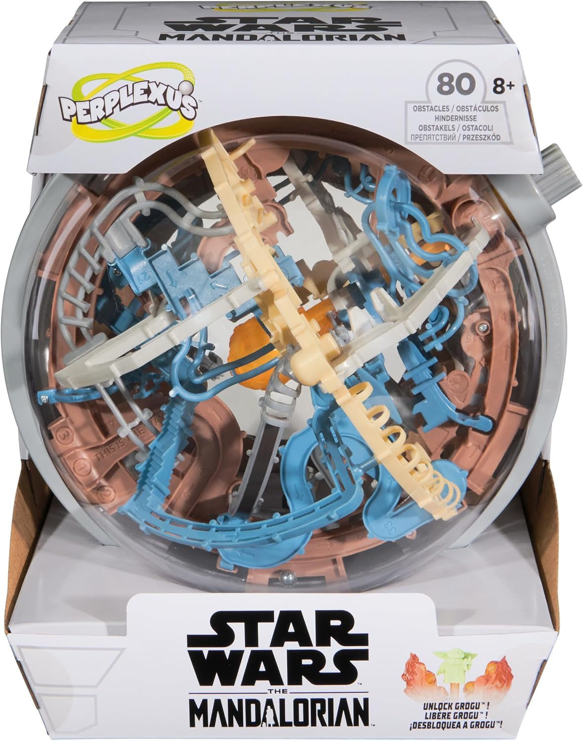 Detalle de Perplexus Star Wars – The Mandalorian, labirinto 3D con 80 ostacoli galattici e manopola interattiva