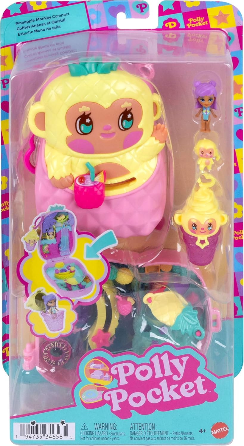Thumbnail 5 de Polly Pocket Pineapple Monkey Compact Playset (JKC49)
