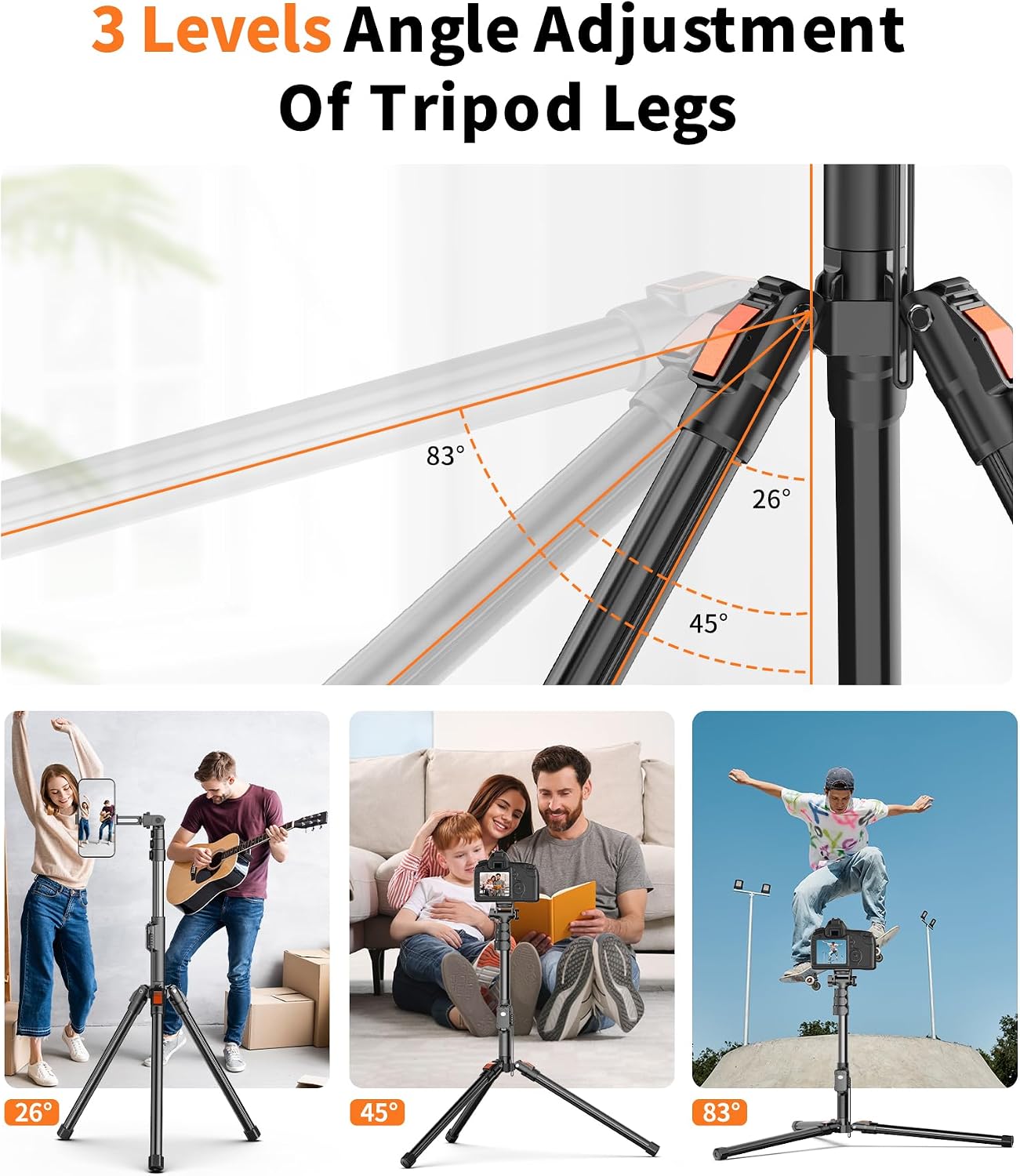 Detalle de XXZU 74" Magnetic Phone Tripod with Magnetic Clip for MagSafe
