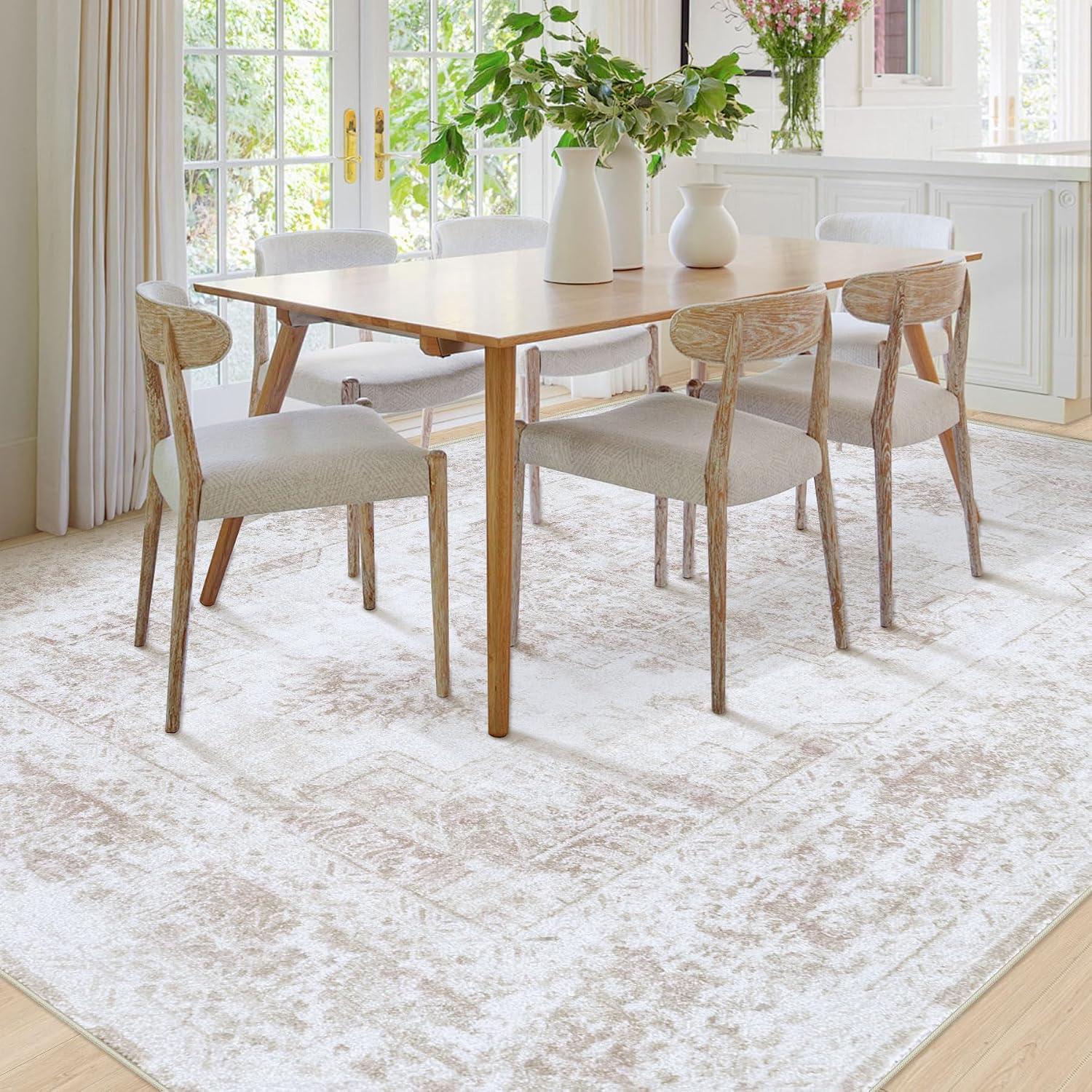 Thumbnail 2 de XLUEZ Area Rug 8x10 Low Pile Beige
