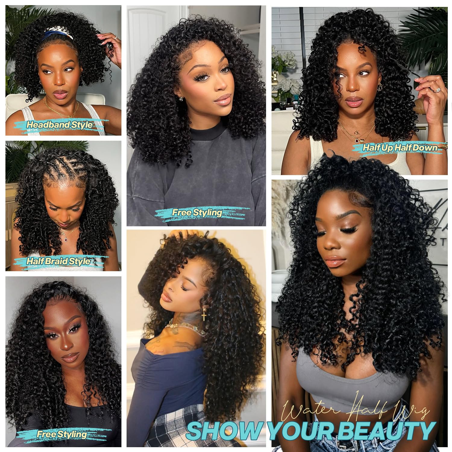 Detalle de UME G I R L Half Wig Human Hair 20 Inch