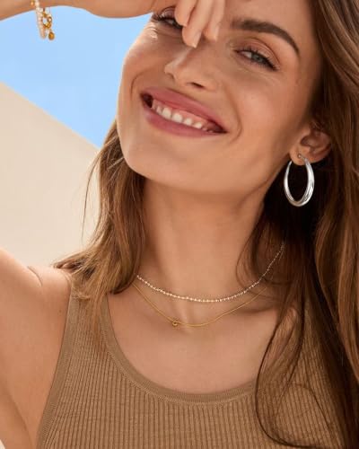 Thumbnail 2 de Geveay Sterling Silver Hoop Earrings for Women – Hypoallergenic Hollow Tube Hoops in 30/40/50/60mm