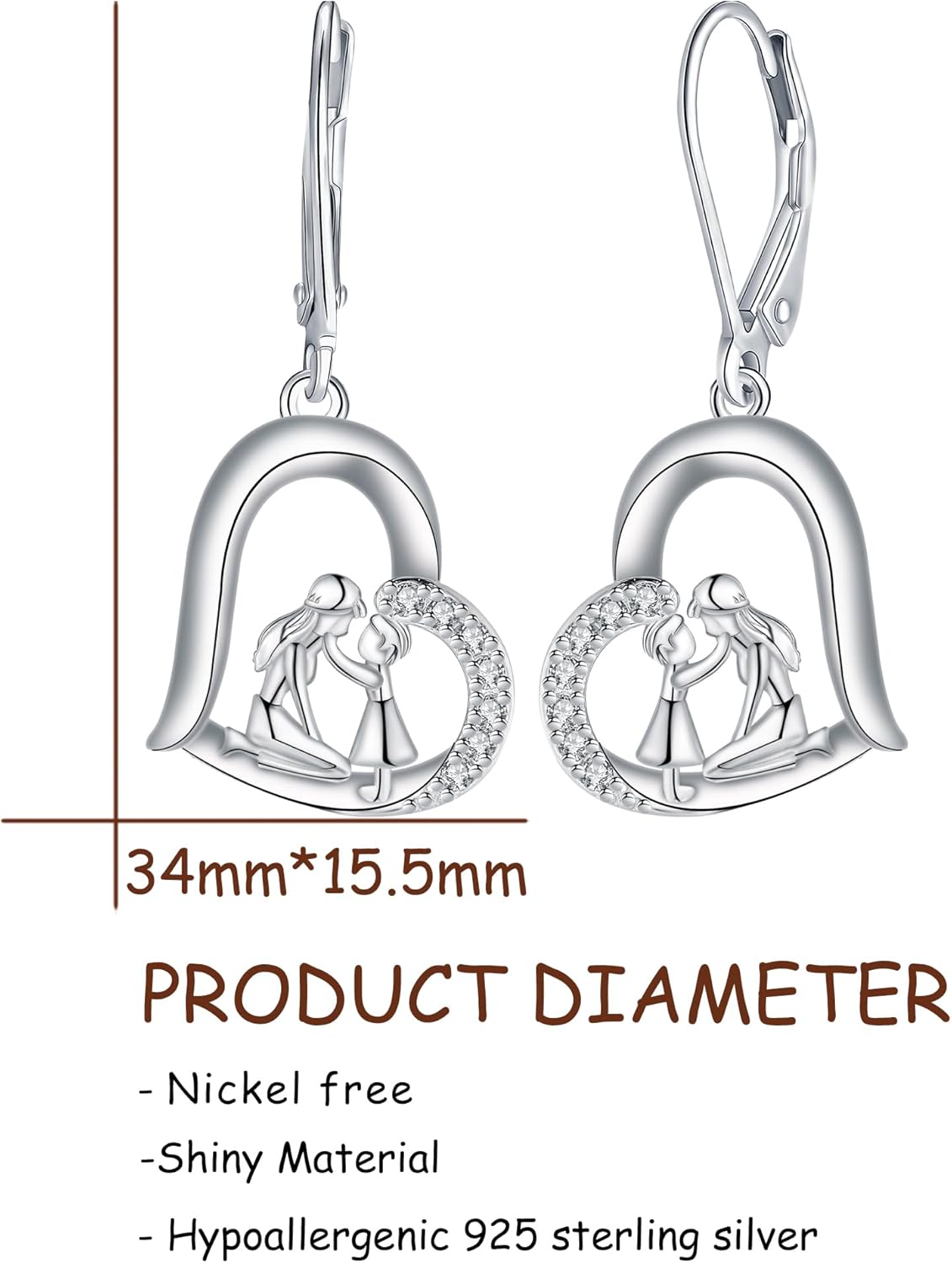Thumbnail 5 de Yinsen Damen hängende Ohrringe aus 925 Sterling Silber (Ohrstecker) – 36 mm, nickelfrei