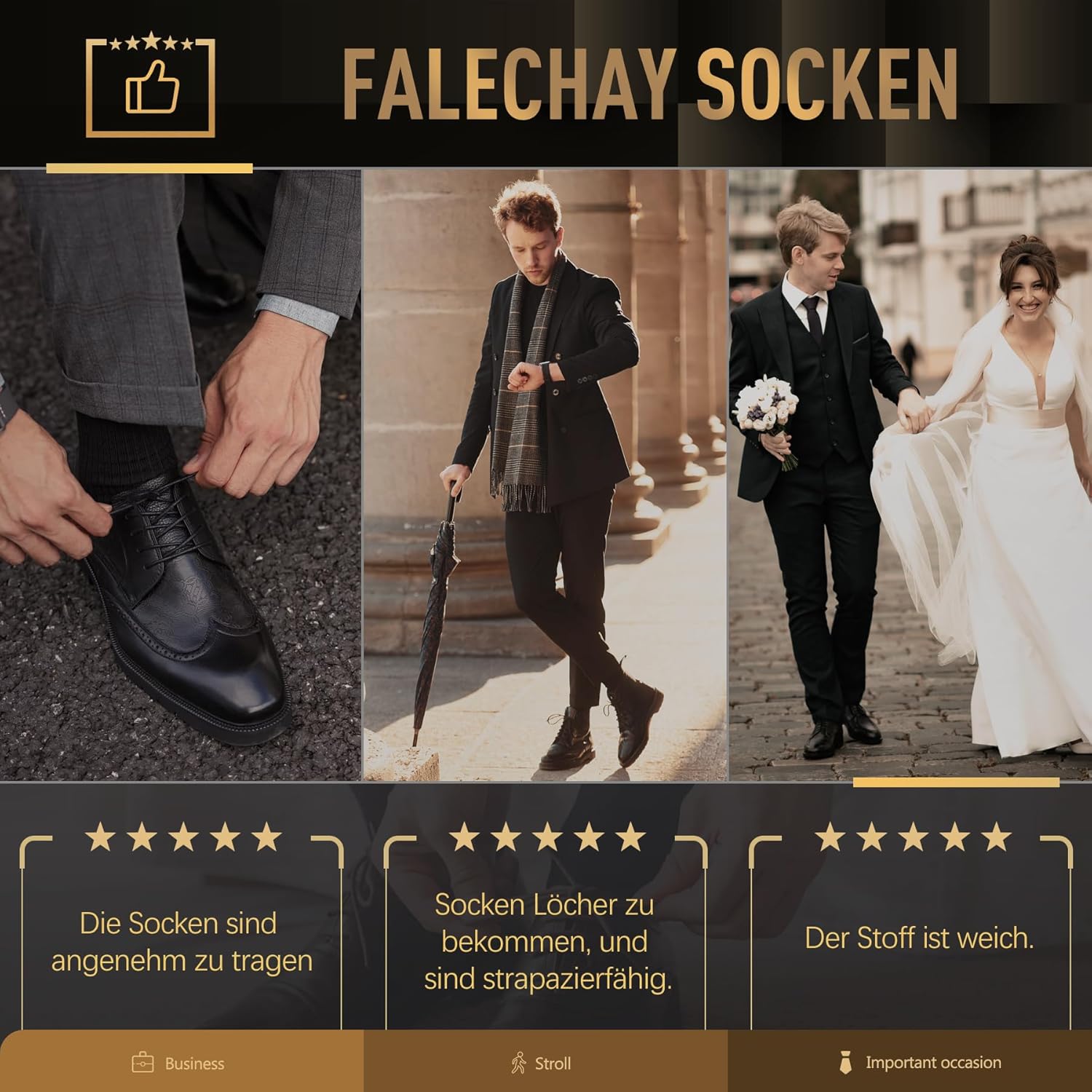 Thumbnail 5 de Falechay Herren Sportsocken (12 Paar) – klassische schwarze Socken aus atmungsaktiver Baumwolle