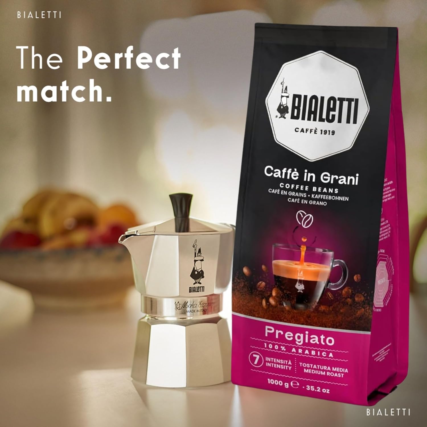 Detalle de Bialetti Grain Expert Pregiato-Kaffeebohnen, 1 kg – 100% Arabica