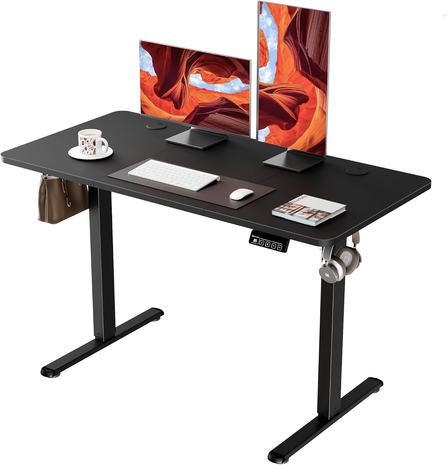Detalle de ERGOMAKER SM205-120-BFBD elektrisch zit-sta bureau 120 x 60 cm, zwart