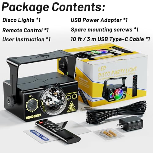 Detalle de OIEZISRO Party Lights: Upgraded 3-in-1 Disco Light for Parties and Events
