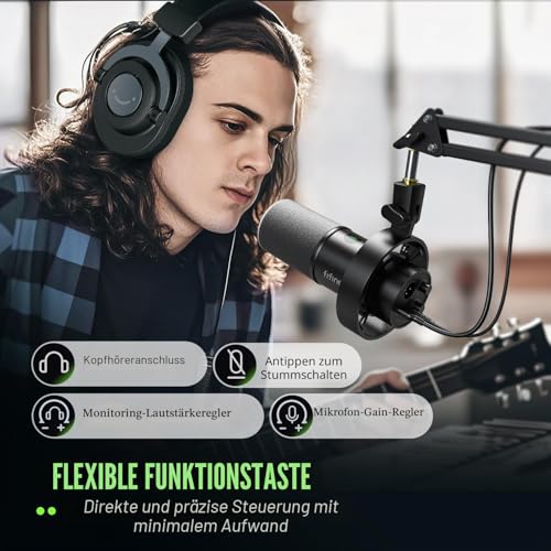 Thumbnail 6 de FIFINE K688CT Podcast Mikrofon-Set mit Boom Arm – USB/XLR, Mute-Taste, 3,5 mm Kopfhörer–Port