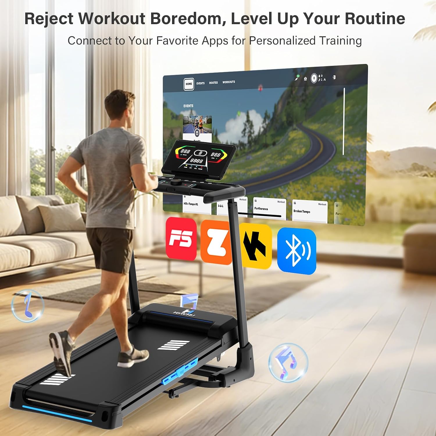 Detalle de HOWHAI QK-3026 Treadmill with 15% Auto Incline and 3.5 HP Brushless Motor