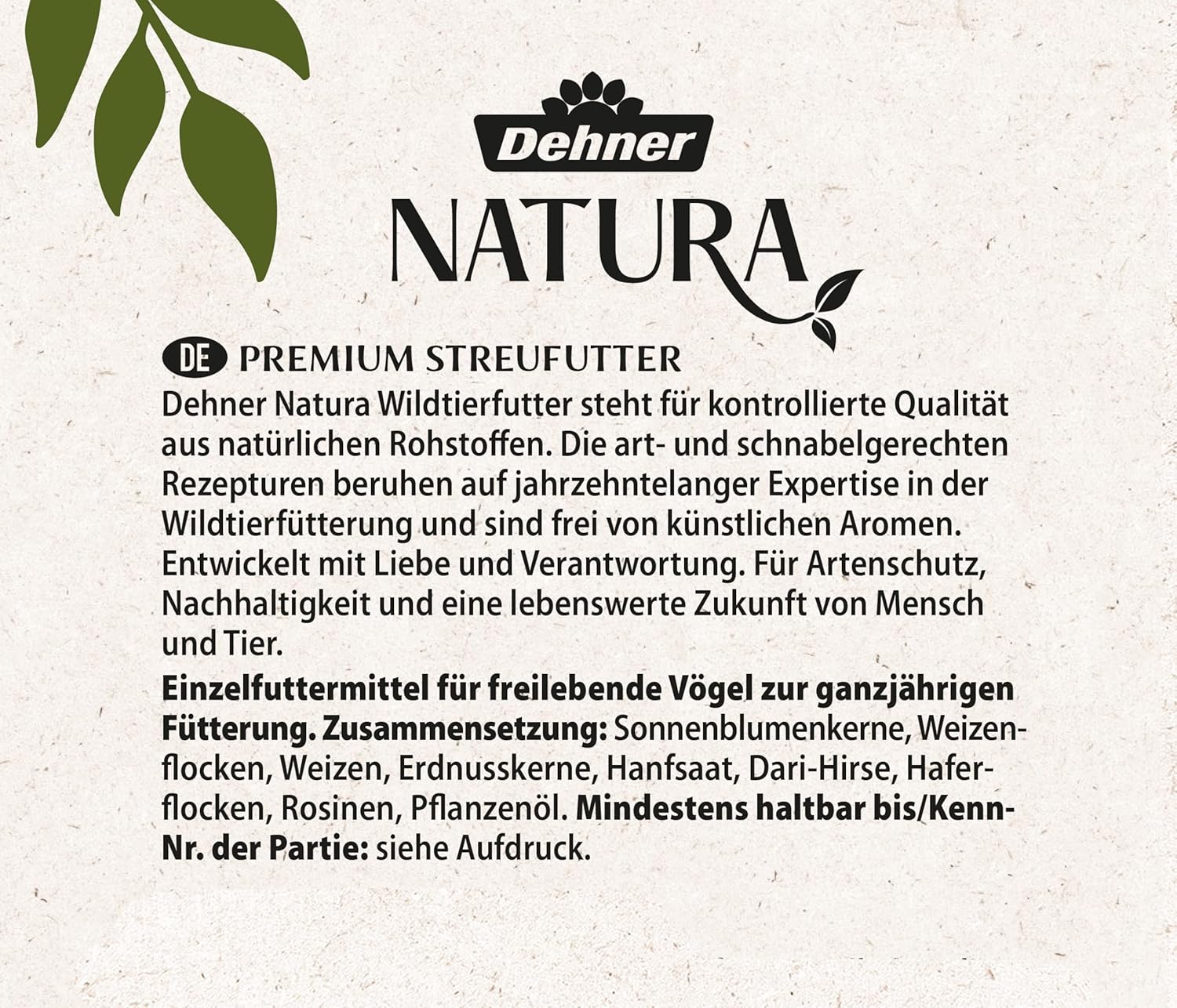 Thumbnail 6 de Dehner Natura Premium Wildvogelfutter – Streufutter, ganzjährig proteinreich und energiereich, 20 kg
