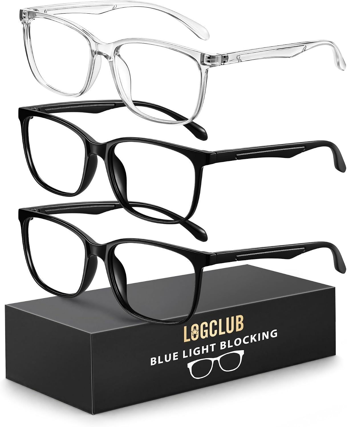 Detalle de logclub Blue Light Blocking Glasses with TR90 Frame and Scratch-Resistant Lenses