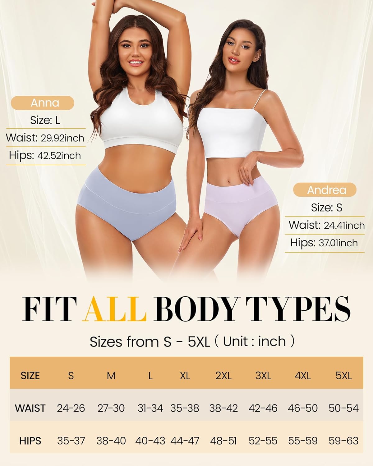 Thumbnail 5 de SIMIYA 5 Pack Cotton Underwear for Women – High-Waisted Full Briefs