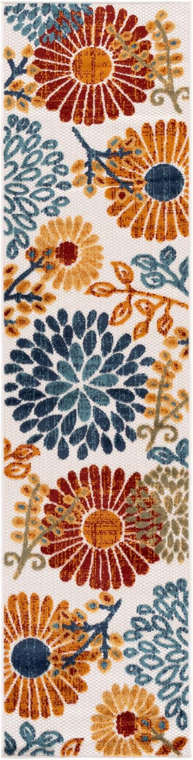 Detalle de SAFAVIEH CBN832A Cabana Floral Runner Rug, 2' x 8', Cream/Red