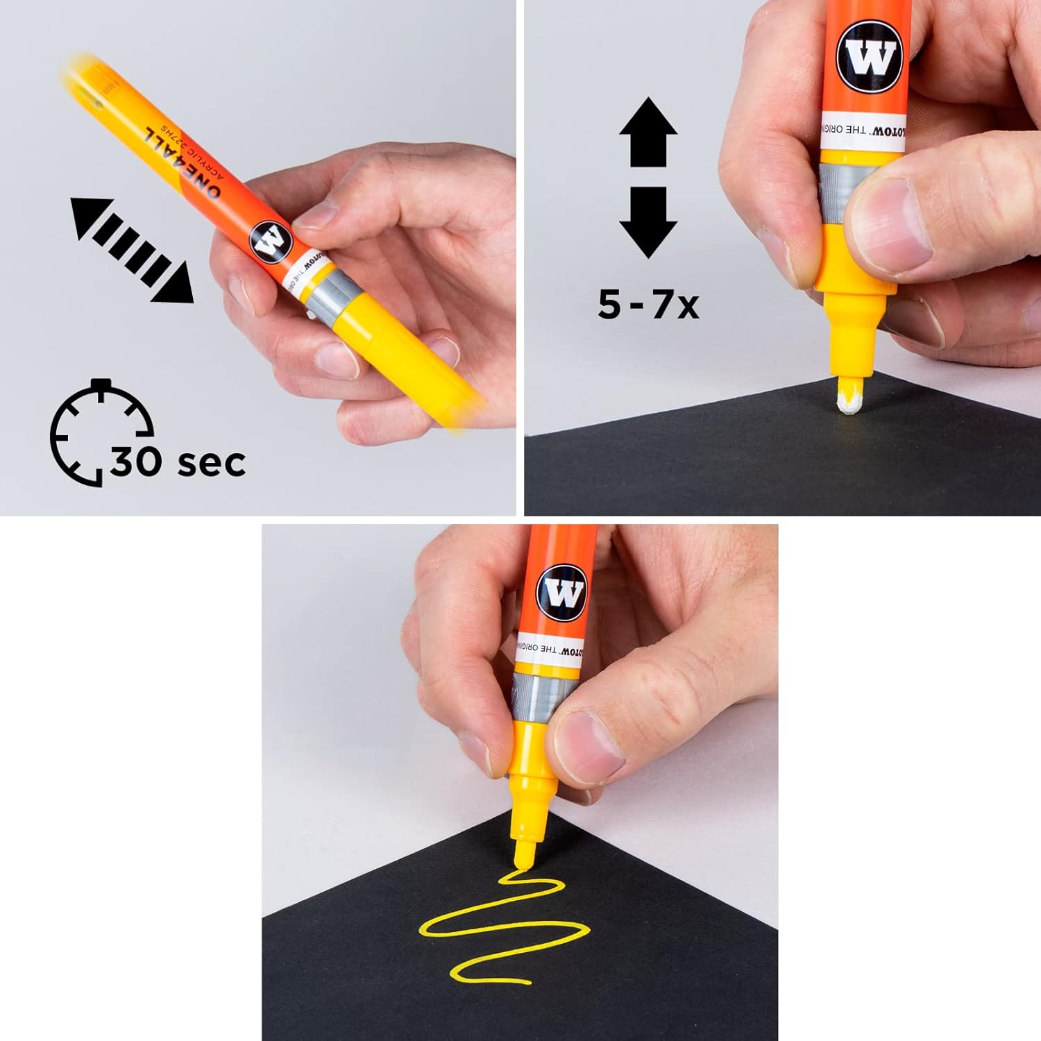 Thumbnail 3 de Molotow ONE4all 127 HS : set de 6 pointes EF acryliques noires, traçage 2 mm (pour charpentier)