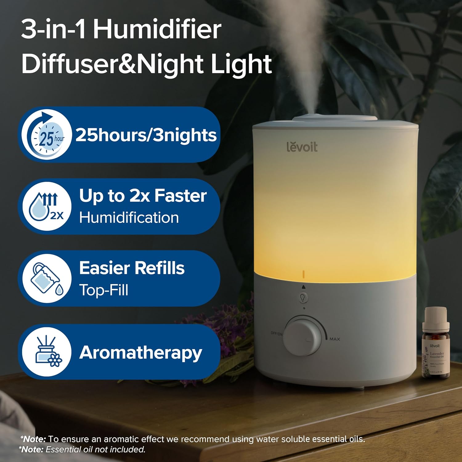 Thumbnail 1 de LEVOIT Humidifier 3L for Large Rooms 🌫