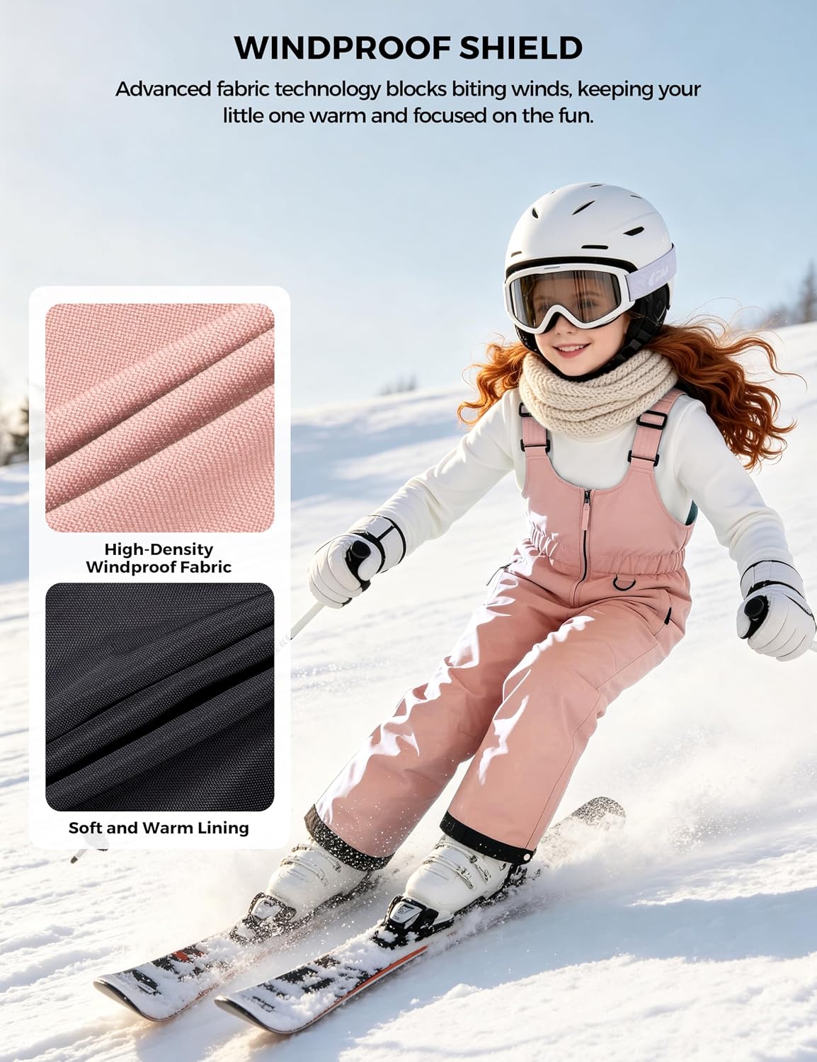 Thumbnail 6 de Wantdo QT005 Girls’ Insulated Ski Bib Pants, 10,000 mm Waterproofing
