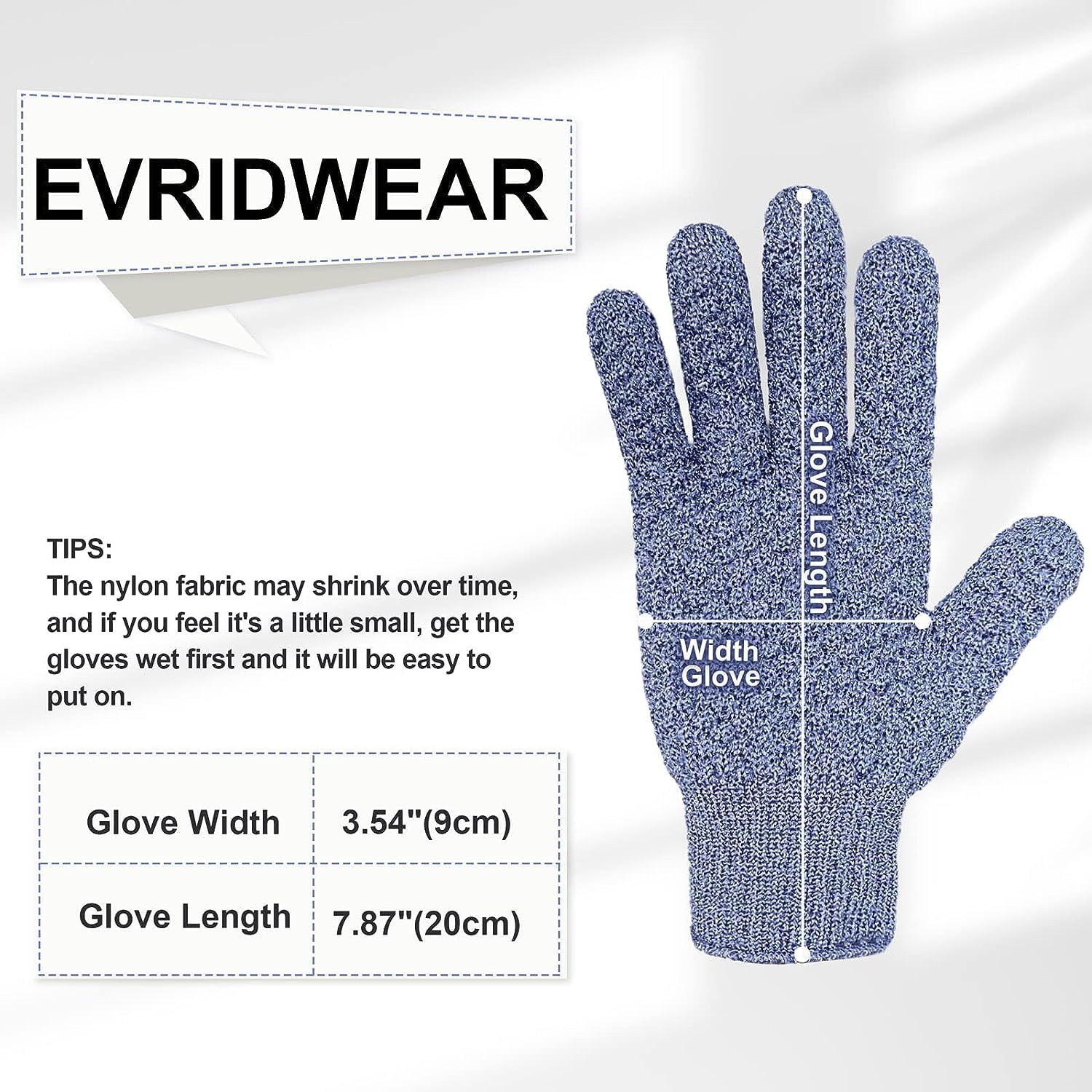 Thumbnail 6 de Evridwear Exfoliating Dual Texture Bath Gloves (1 Pair) for Shower, Spa & Body Scrubs